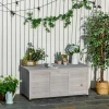 Tuinbox, weerbestendig, luchtdoorlatend, kussenbox, opbergbox, sparrenhout, grijs, 127 x 56 x 60 cm 2