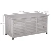 Tuinbox, weerbestendig, luchtdoorlatend, kussenbox, opbergbox, sparrenhout, grijs, 127 x 56 x 60 cm 4