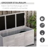 Tuinbox, weerbestendig, luchtdoorlatend, kussenbox, opbergbox, sparrenhout, grijs, 127 x 56 x 60 cm 6