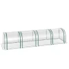 Tunnelkas, 4 ramen met rits, stalen frame, robuuste zeil, transparant, 395 x 100 x 80cm 1