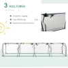 Tunnelkas, 4 ramen met rits, stalen frame, robuuste zeil, transparant, 395 x 100 x 80cm 5