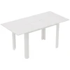 Uitschuifbare eettafel, 120 160 x 70 cm, verstelbare keukentafel voor 4 6 personen, mdf, hoogglans wit 1