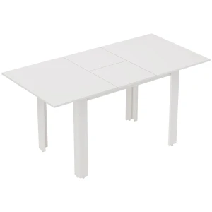 Uitschuifbare eettafel, 120 160 x 70 cm, verstelbare keukentafel voor 4 6 personen, mdf, hoogglans wit 1