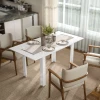Uitschuifbare eettafel, 120 160 x 70 cm, verstelbare keukentafel voor 4 6 personen, mdf, hoogglans wit 2