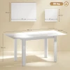 Uitschuifbare eettafel, 120 160 x 70 cm, verstelbare keukentafel voor 4 6 personen, mdf, hoogglans wit 4