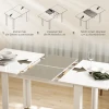 Uitschuifbare eettafel, 120 160 x 70 cm, verstelbare keukentafel voor 4 6 personen, mdf, hoogglans wit 6