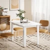 Uitschuifbare eettafel, 120 160 x 70 cm, verstelbare keukentafel voor 4 6 personen, mdf, hoogglans wit 9