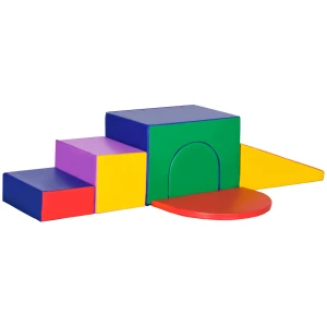 Veiligheidsblokkenset voor kinderen, schuimblokken, vierkant, trap, helling, kunstleer, meerkleurig 1