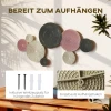 Wanddecoratie set in schijfontwerp, 8 metalen schijven, veelzijdig inzetbaar, meerkleurig 6