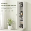 Wandgemonteerde badkamerkast, gelakte oppervlakte, 6 planken, mdf, wit 7