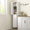 Wandgemonteerde badkamerkast, gelakte oppervlakte, 6 planken, mdf, wit 9