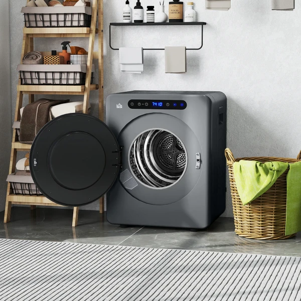 Wasdroger, 6 programma's, 40 60℃, 4 kg capaciteit, compact, touch bediening, grijs 10