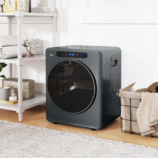 Wasdroger, 6 programma's, 40 60℃, 4 kg capaciteit, compact, touch bediening, grijs 2