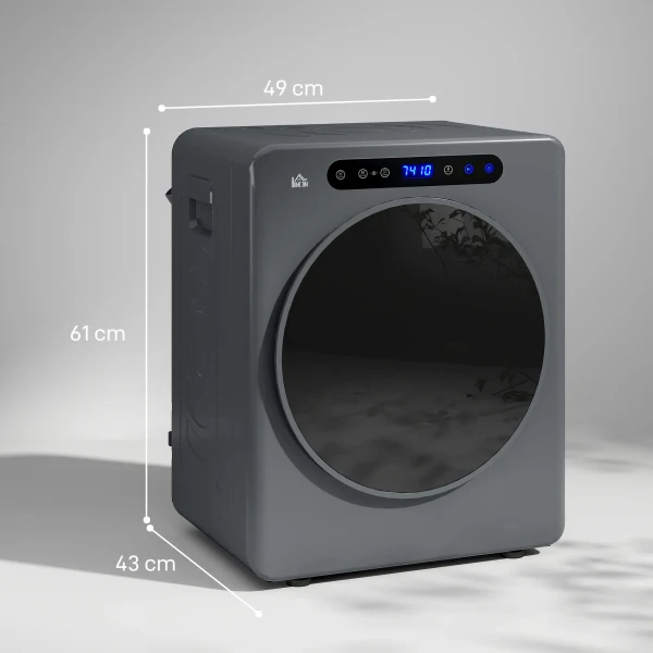 Wasdroger, 6 programma's, 40 60℃, 4 kg capaciteit, compact, touch bediening, grijs 4