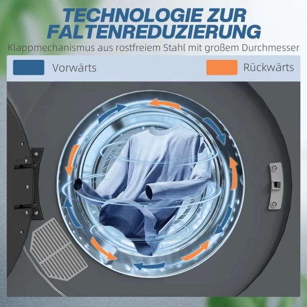 Wasdroger, 6 programma's, 40 60℃, 4 kg capaciteit, compact, touch bediening, grijs 7