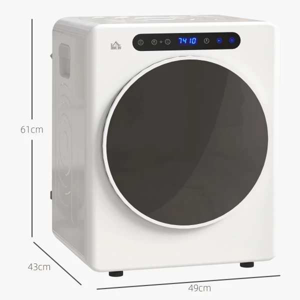 Wasdroger, 6 programma's, 40 60℃, 4 kg capaciteit, compact, touch bediening, wit 4