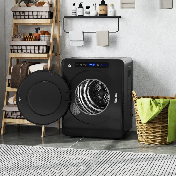 Wasdroger, 6 programma's, 40 60℃, 4 kg capaciteit, compact, touch bediening, zwart 10