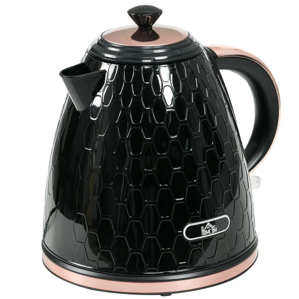 Waterkoker, 2200w, kijkvenster, filter, snelkoker, zwart 1