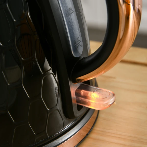 Waterkoker, 2200w, kijkvenster, filter, snelkoker, zwart 10
