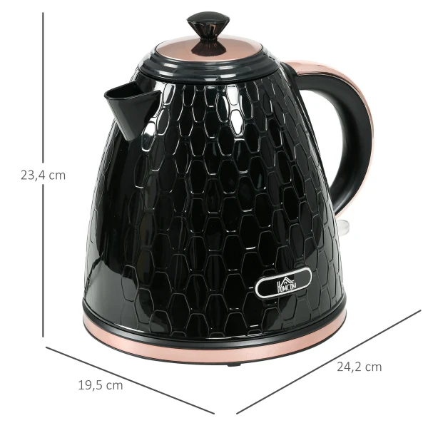 Waterkoker, 2200w, kijkvenster, filter, snelkoker, zwart 4