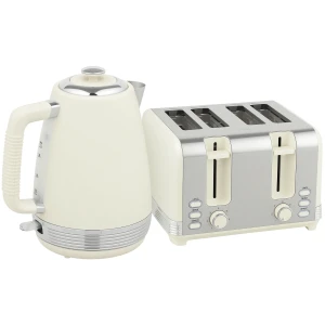 Waterkoker en broodrooster set, 1,7 l, 2200w, strix thermostaat, filter, 4 sleuf broodrooster, 7 bruiningsniveaus, kruimellade 1