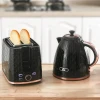 Waterkoker en broodrooster set, 1,7 l, verschillende modi, led indicatoren, zwart 2