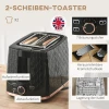 Waterkoker en broodrooster set, 1,7 l, verschillende modi, led indicatoren, zwart 6