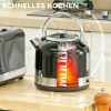 Waterkoker en broodrooster set, 7 bruiningsniveaus, 1,7 l, kunststof, roestvrij staal, zwart 5