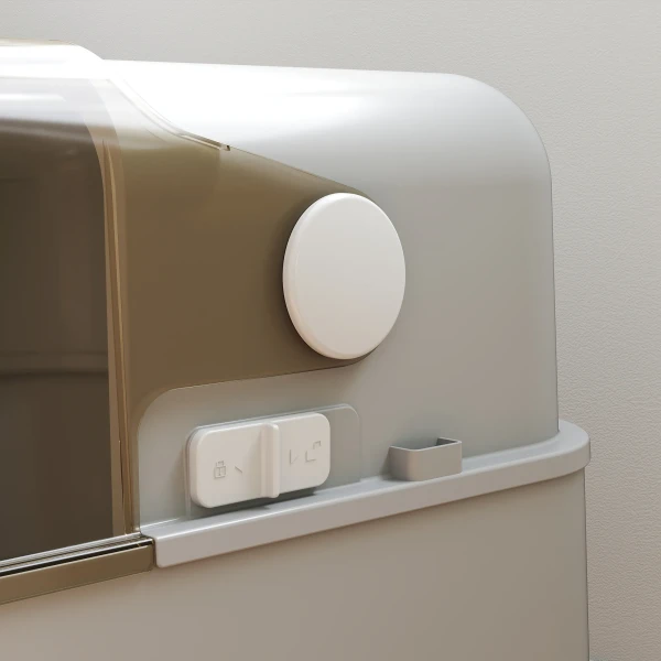 Xxl roestvrijstalen kattenbak met klapdeksel, kattenbak met schep, voor grote katten tot 12 kg, makkelijk te reinigen 9