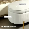 Zitbank met klapdeksel en opbergruimte, stoffen bekleding, metaal, crèmewit+goudkleurig 5