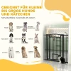 106 cm hoog huisdierhek met aanpasbare breedte, geïntegreerde kattendeur, voor trappen en deurkozijnen, zwart 10