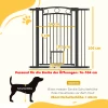 106 cm hoog huisdierhek met aanpasbare breedte, geïntegreerde kattendeur, voor trappen en deurkozijnen, zwart 4