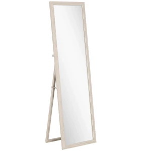 160 x 50 cm volledige lichaamsspiegel, veelzijdig te gebruiken, rechthoekig ontwerp met frame, wit 1