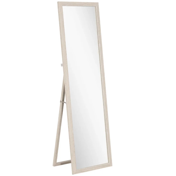160 x 50 cm volledige lichaamsspiegel, veelzijdig te gebruiken, rechthoekig ontwerp met frame, wit 1