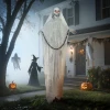 183cm halloween decoratie halloween magere hein met led verlichting, geluidsfunctie, voordeur decoratie met verstelbare armen, hoofd, tuin decoratiefiguur op ware grootte voor feest 10