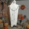 183cm halloween decoratie halloween magere hein met led verlichting, geluidsfunctie, voordeur decoratie met verstelbare armen, hoofd, tuin decoratiefiguur op ware grootte voor feest 4