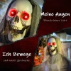 183cm halloween decoratie halloween magere hein met led verlichting, geluidsfunctie, voordeur decoratie met verstelbare armen, hoofd, tuin decoratiefiguur op ware grootte voor feest 5