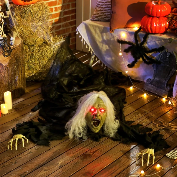 183cm halloween decoratie halloween zombie oude met led verlichting, geluidsfunctie, voor feest 2