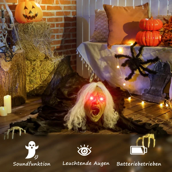 183cm halloween decoratie halloween zombie oude met led verlichting, geluidsfunctie, voor feest 7