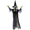 183cm halloween decoratie hangende halloween heks met led verlichting, geluidsfunctie verstelbare armen, mond 1