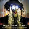 183cm halloween decoratie hangende halloween heks met led verlichting, geluidsfunctie verstelbare armen, mond 6