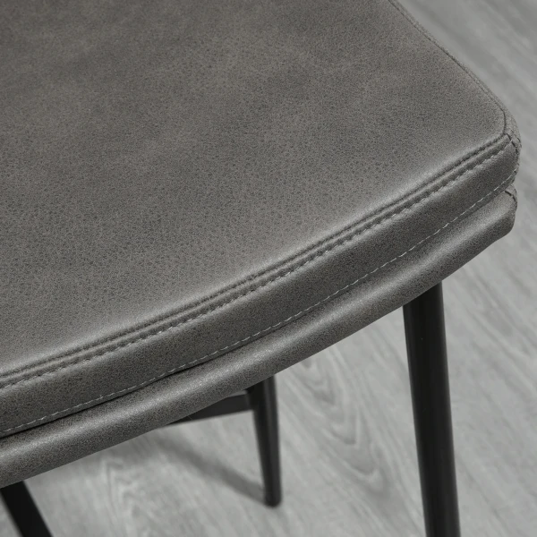 2 delige set barkrukken, gestoffeerde zitplaatsen, stalen frame, 120 kg draagvermogen, grijs 9