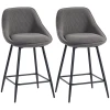 2 delige set barkrukken met corduroy bekleding en stalen poten, gestoffeerde stoelen voor keukeneiland, eetkamer, grijs 1