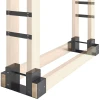 2 delige set haardhoutrek voor binnen 33,5 x 10 x 15,5cm brandhoutrek met verstelbare lengte metaal zwart 1