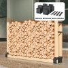 2 delige set haardhoutrek voor binnen 33,5 x 10 x 15,5cm brandhoutrek met verstelbare lengte metaal zwart 10