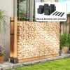2 delige set haardhoutrek voor binnen 33,5 x 10 x 15,5cm brandhoutrek met verstelbare lengte metaal zwart 2