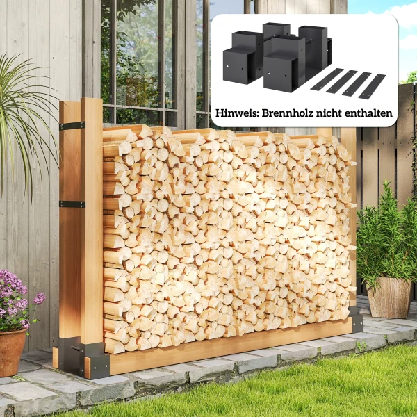 2 delige set haardhoutrek voor binnen 33,5 x 10 x 15,5cm brandhoutrek met verstelbare lengte metaal zwart 2