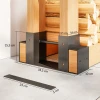 2 delige set haardhoutrek voor binnen 33,5 x 10 x 15,5cm brandhoutrek met verstelbare lengte metaal zwart 4