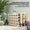 2 delige set haardhoutrek voor binnen 33,5 x 10 x 15,5cm brandhoutrek met verstelbare lengte metaal zwart 5