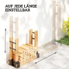 2 delige set haardhoutrek voor binnen 33,5 x 10 x 15,5cm brandhoutrek met verstelbare lengte metaal zwart 6